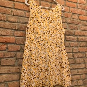 Forever21 Yellow Bright Floral Cotton Dress